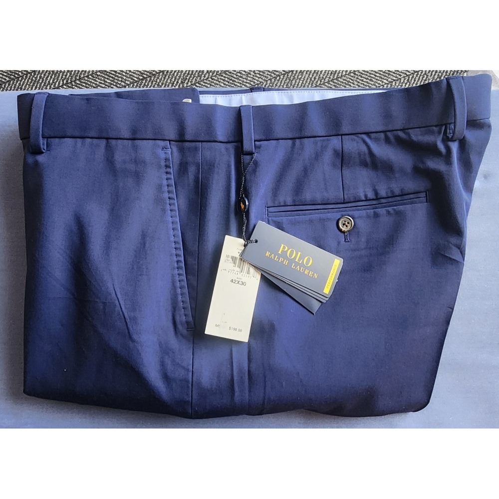 Nwt $198 Polo Ralph Lauren Men's Chester Navy Performance Trouser Size 42 X 30